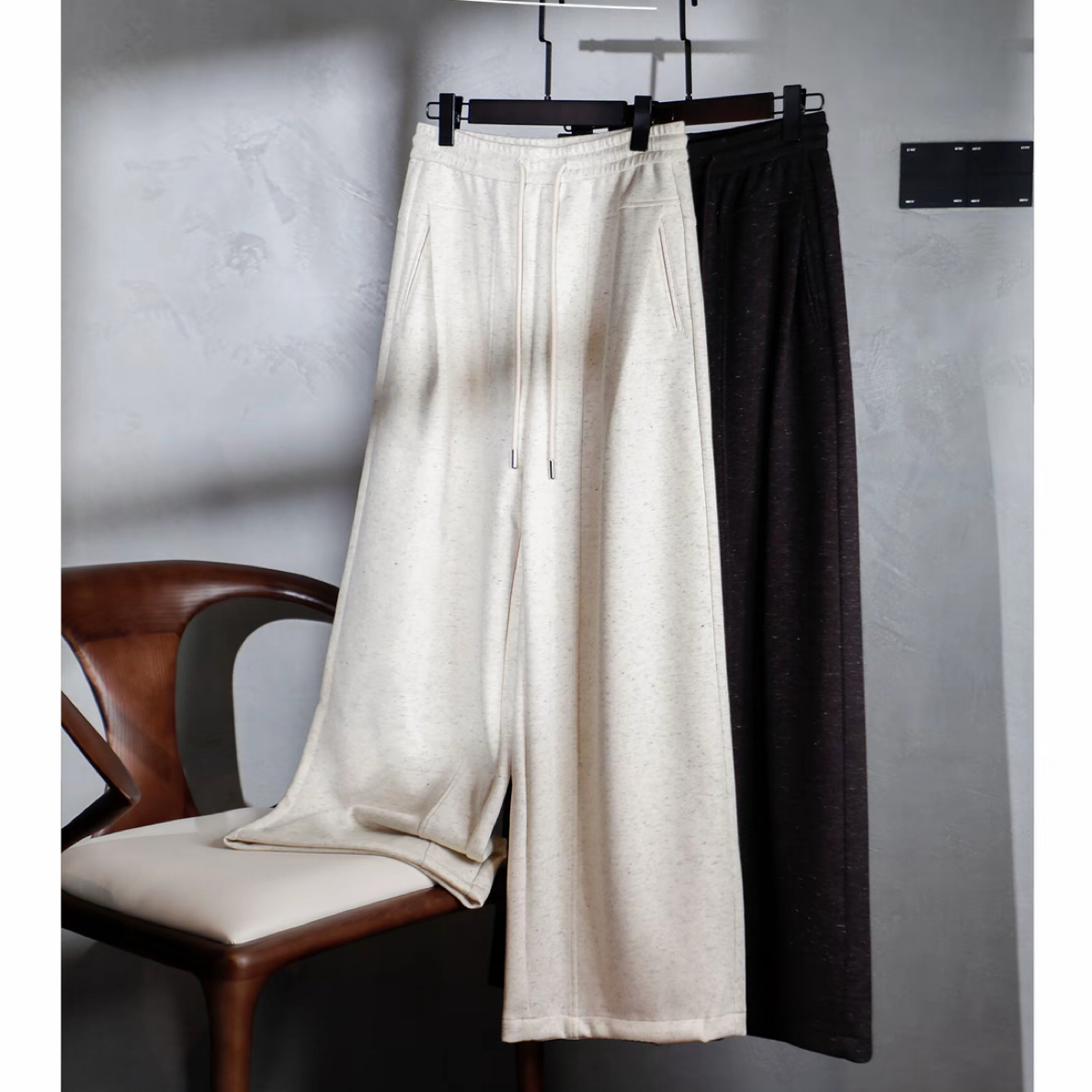 【MDI】 董同款绵羊毛 桑蚕丝莱赛尔棉絮花点阔腿裤休闲显瘦女裤