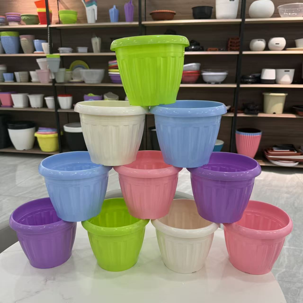 花盆新款花边盆荷叶边加厚耐用四季盆透气大号花盆树脂多肉花盆