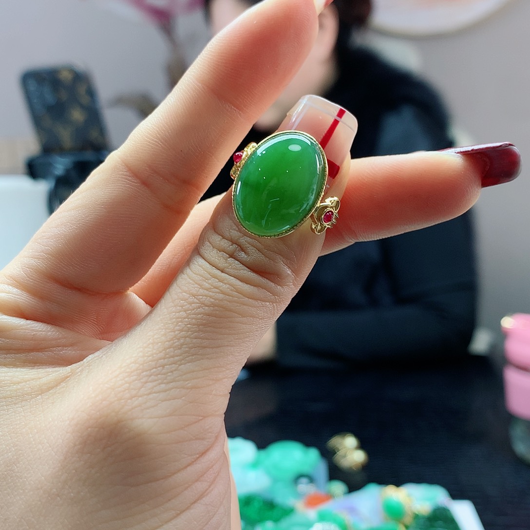 【闪购商品】和田玉戒指银S925镶嵌