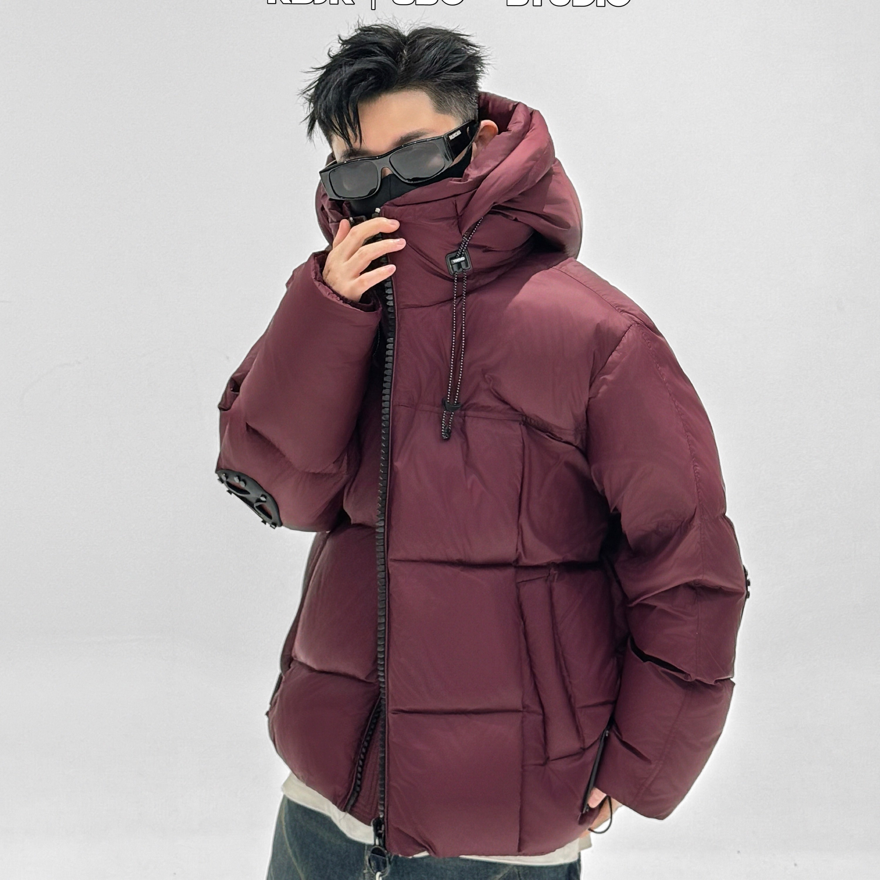 830酒红色-【剪标】时尚休闲连帽保暖情侣加厚外套