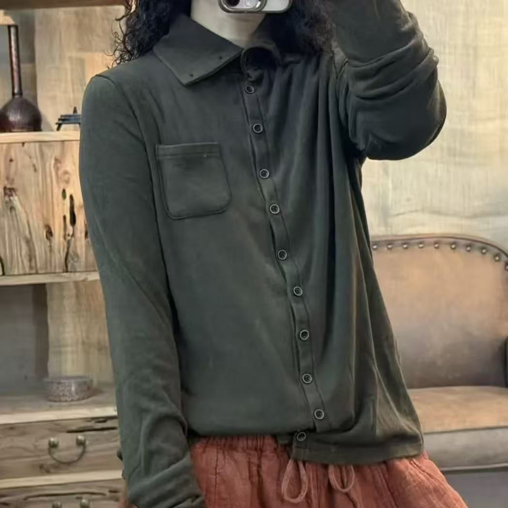 25 8332 冬季新品单排扣高领休闲百搭打底衫女士上衣 胸围102长60