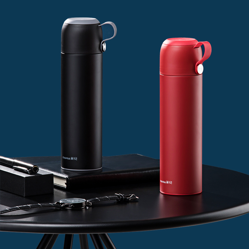 茶花304不锈钢保温杯450ml颜色随机轻微磨损1个装