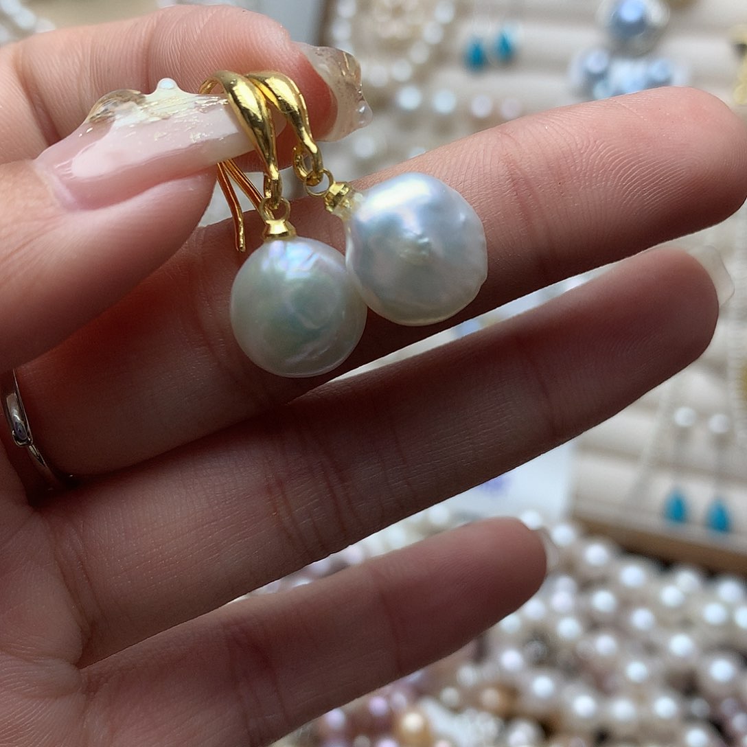 淡水珍珠10-11未镶嵌d49耳环