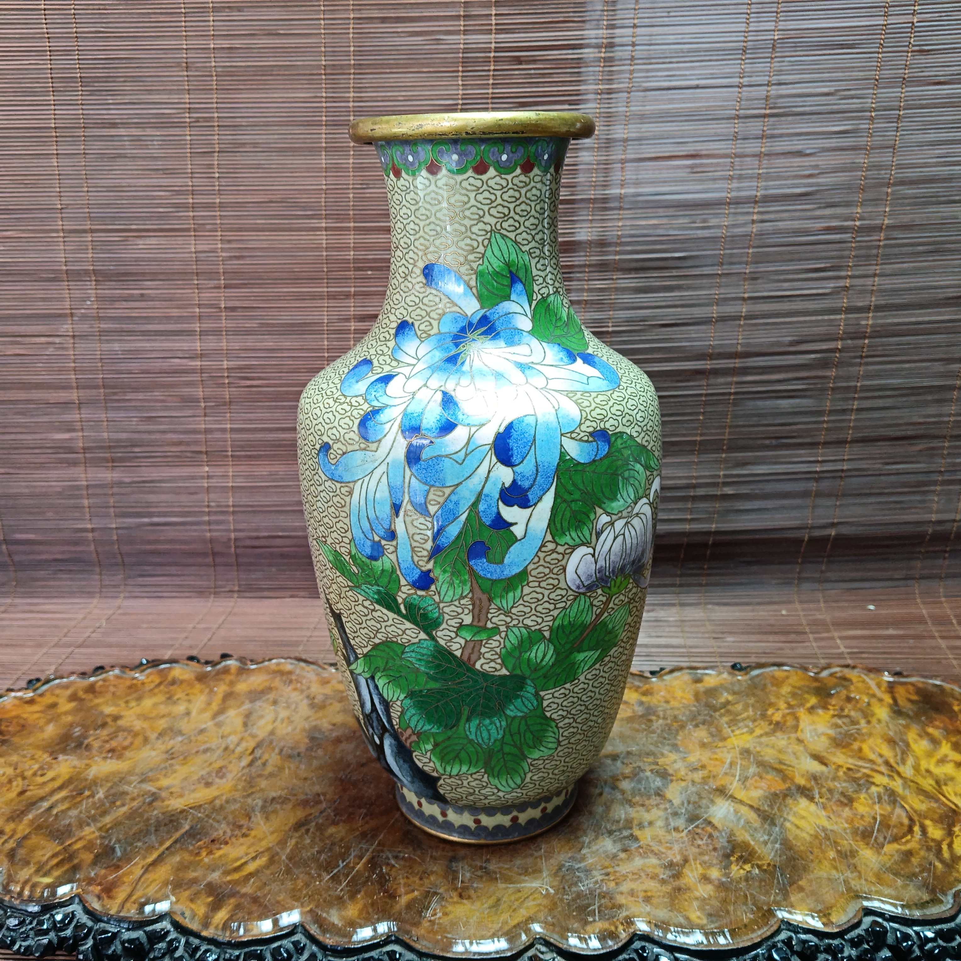 密胺瓷回流博景泰蓝花瓶底部微微不稳