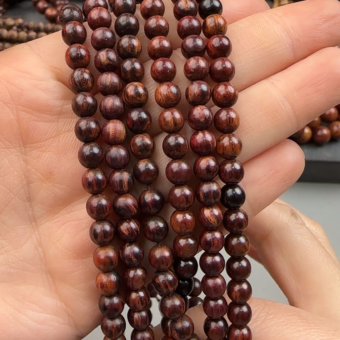 降真香手串/手链0.6×108海南红降黑金底满油