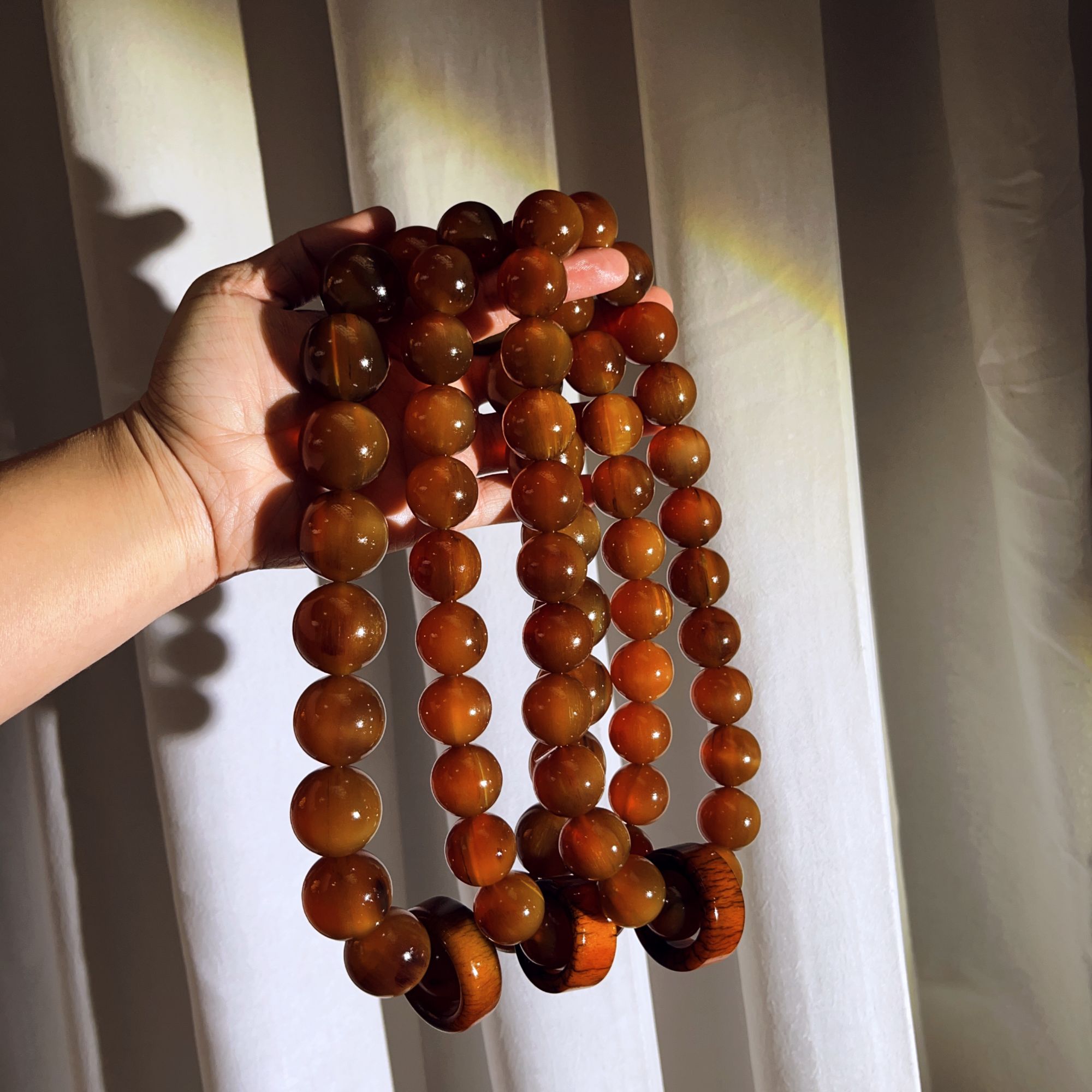 铜合金手链 【焦糖光珀】老料羊角手持*多样性发其一