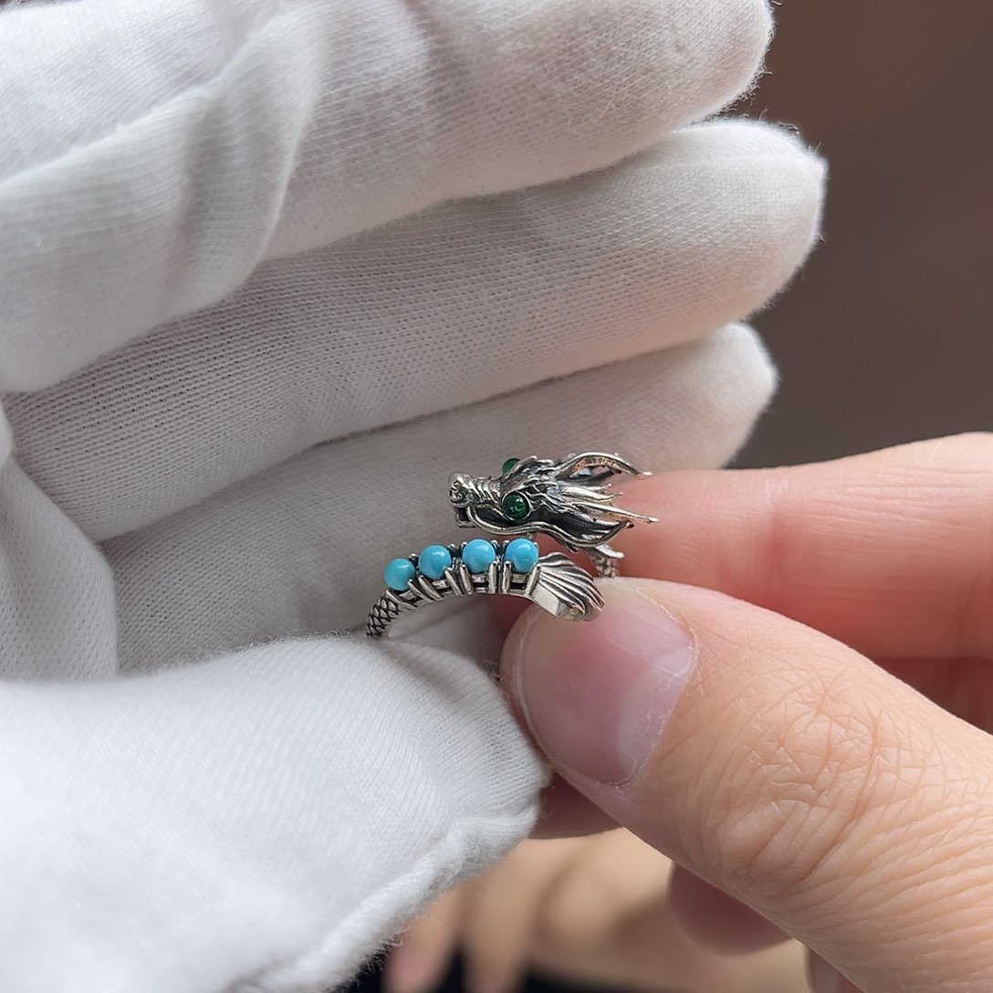 绿松石珠宝奇石银S925镶嵌