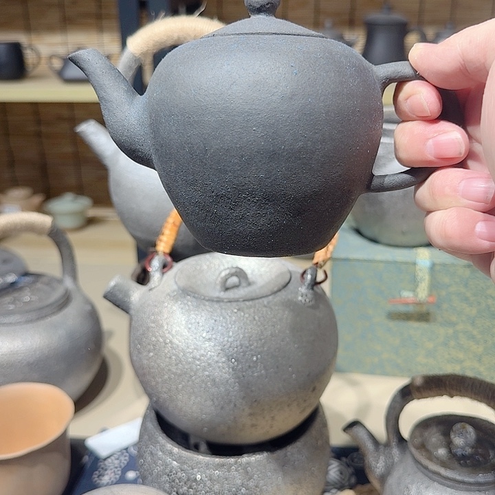 粗砂茶杯美人壶，青砂