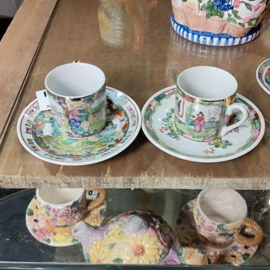 陶瓷才子佳人咖啡杯碟微瑕特价出不退换