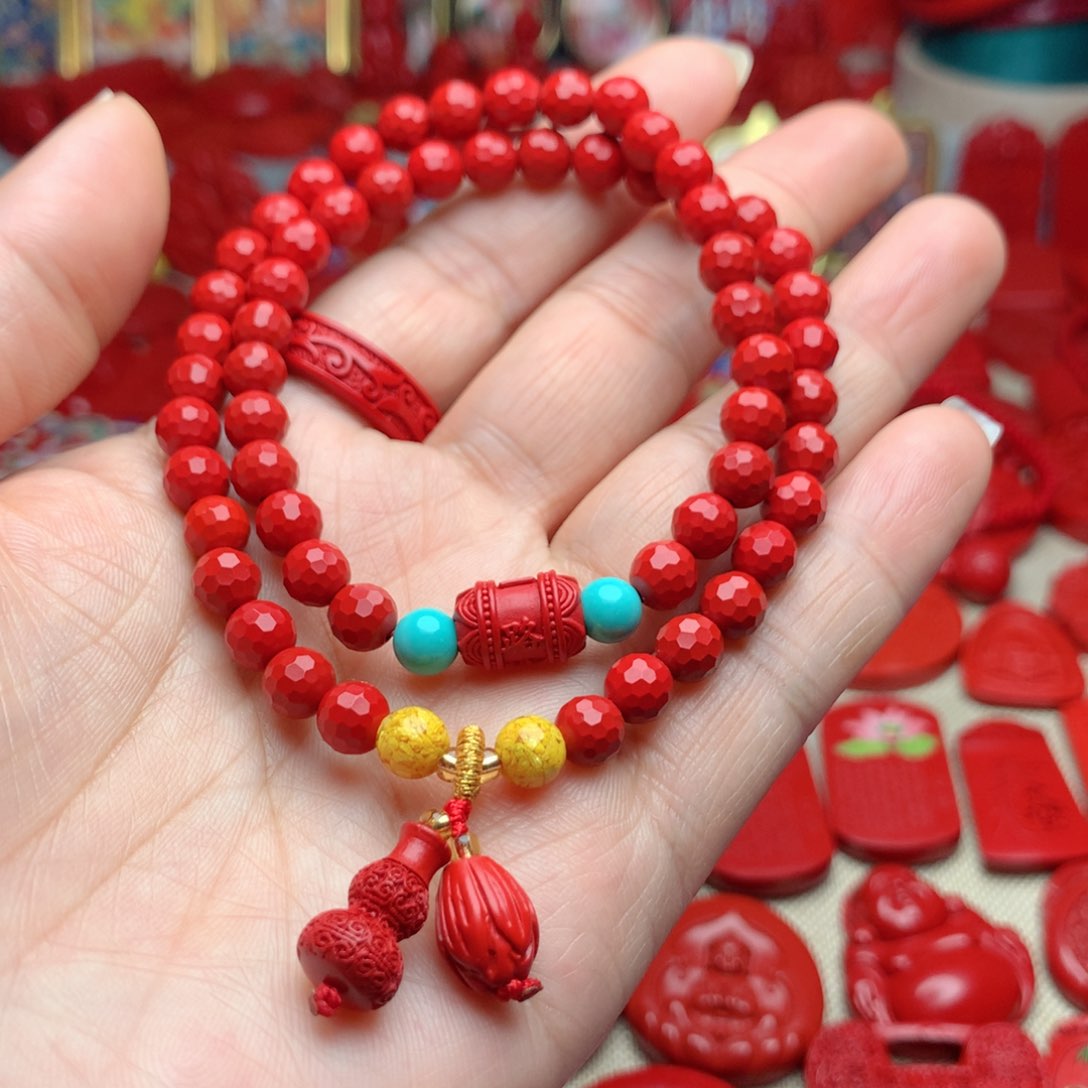 天然辰砂工艺品朱砂手串