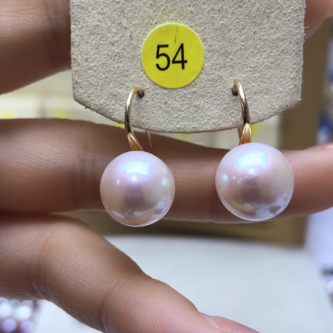 淡水珍珠耳饰银S925镶嵌