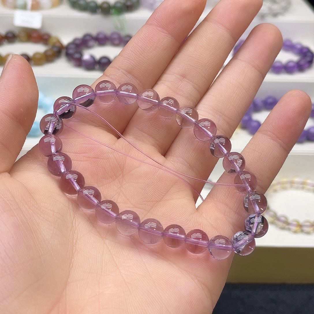 水晶手链未镶嵌玻利维亚紫水晶8+