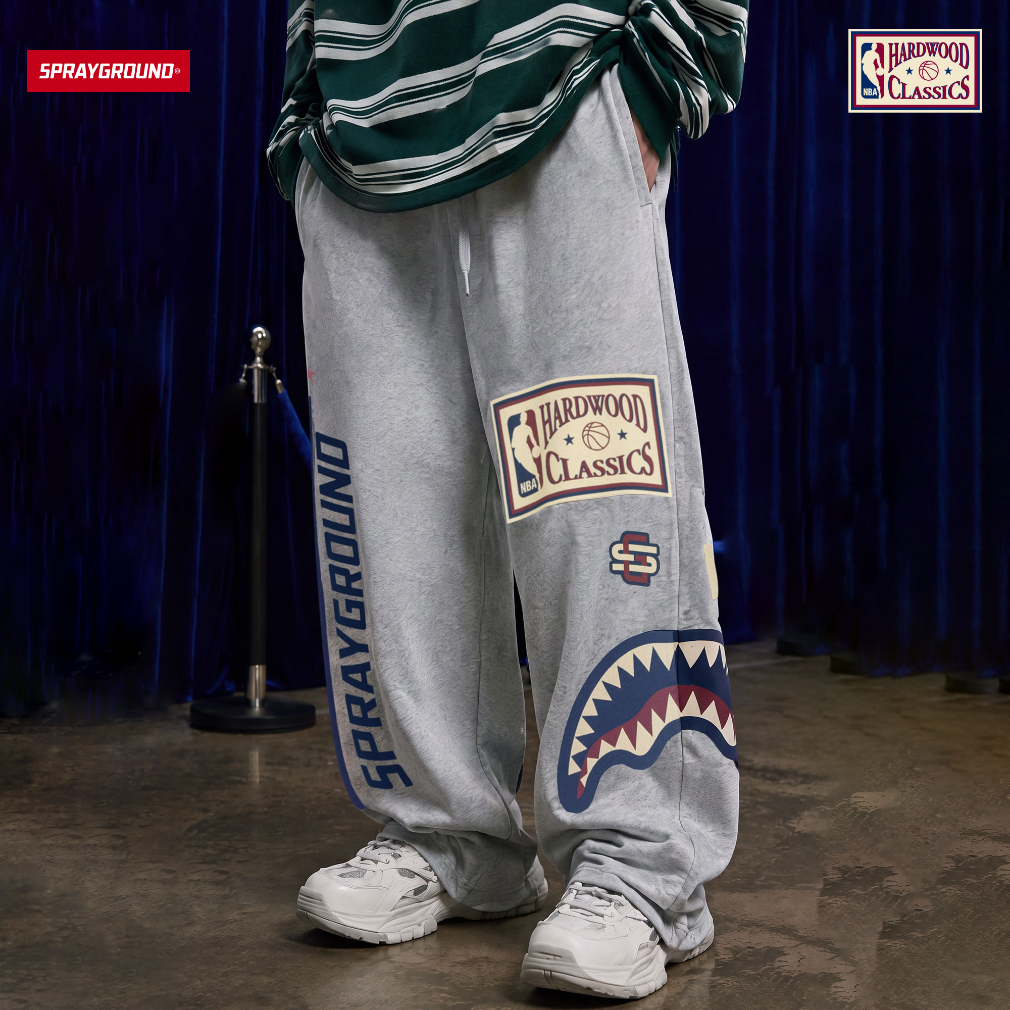 SPRAYGROUND I NBA HWC联名系列鲨鱼嘴针织长裤美式JM NE232108