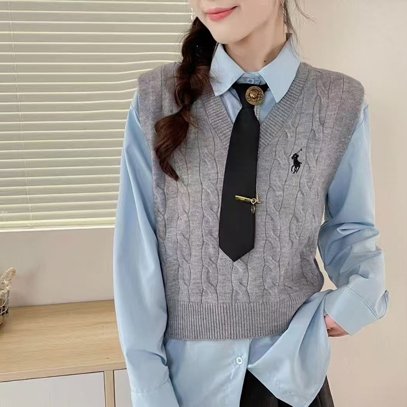 小个子马甲针织背心春秋外穿2025新款宽松坎肩叠穿V领毛衣马夹女