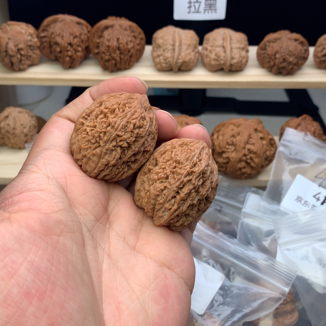 文玩核桃把件34尺全品无修大蒜头