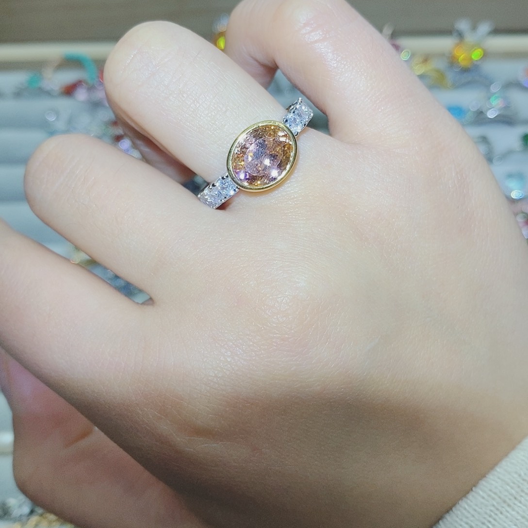 【闪购商品】绿水晶戒指银S925镶嵌