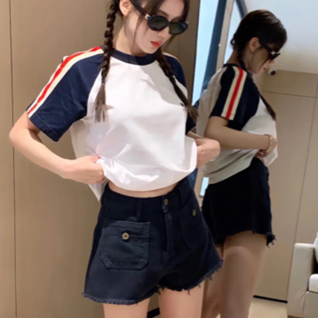 99新 MIU MIU/缪缪 D500908/黑色字母logo短裤/38码