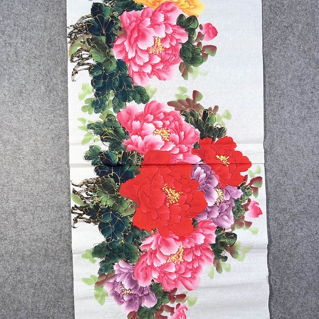 国画653 花鸟在树丛的顶端鸣叫叫声