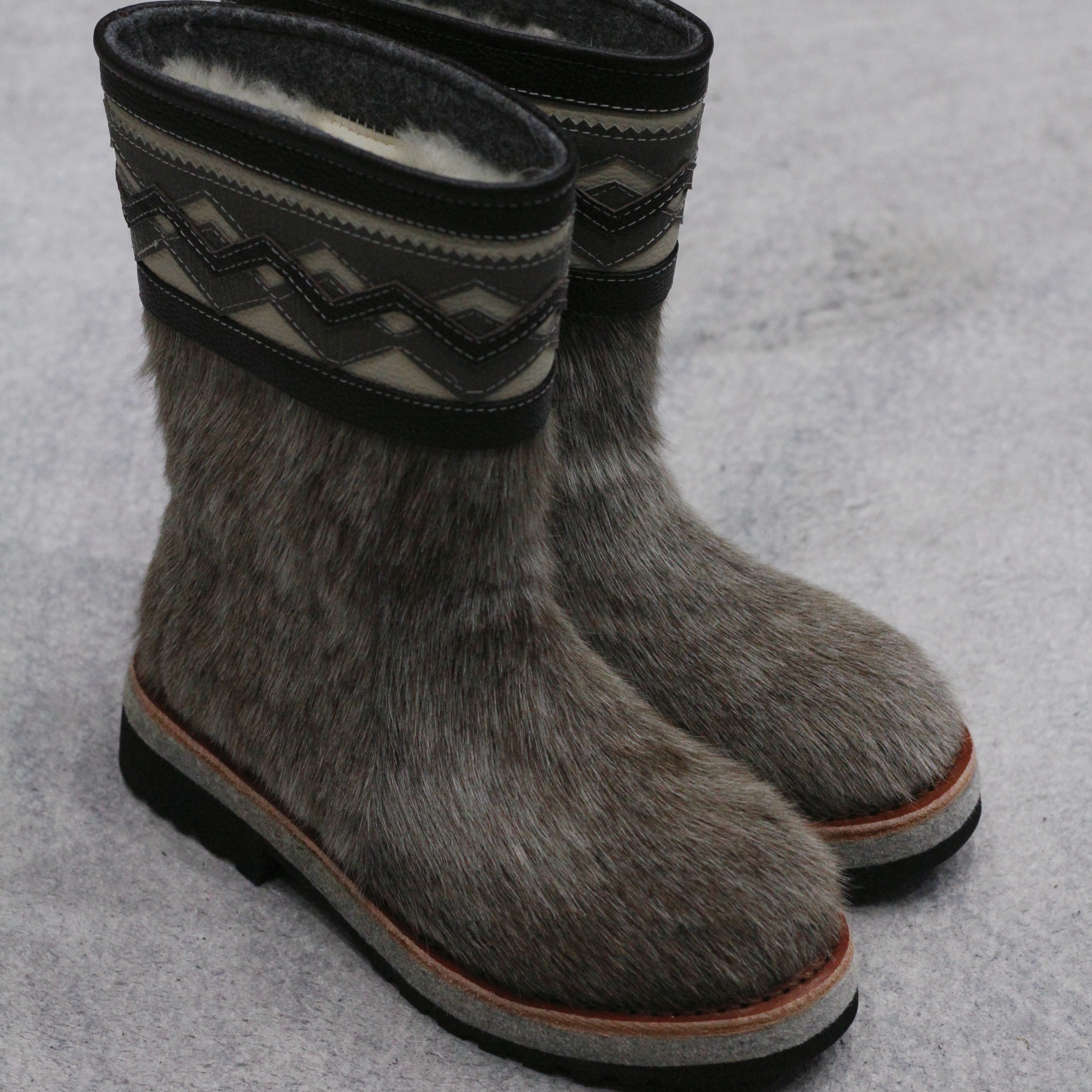 988-7玛拉沁男士冬季马毛加绒时尚百搭中筒平底英伦休闲靴