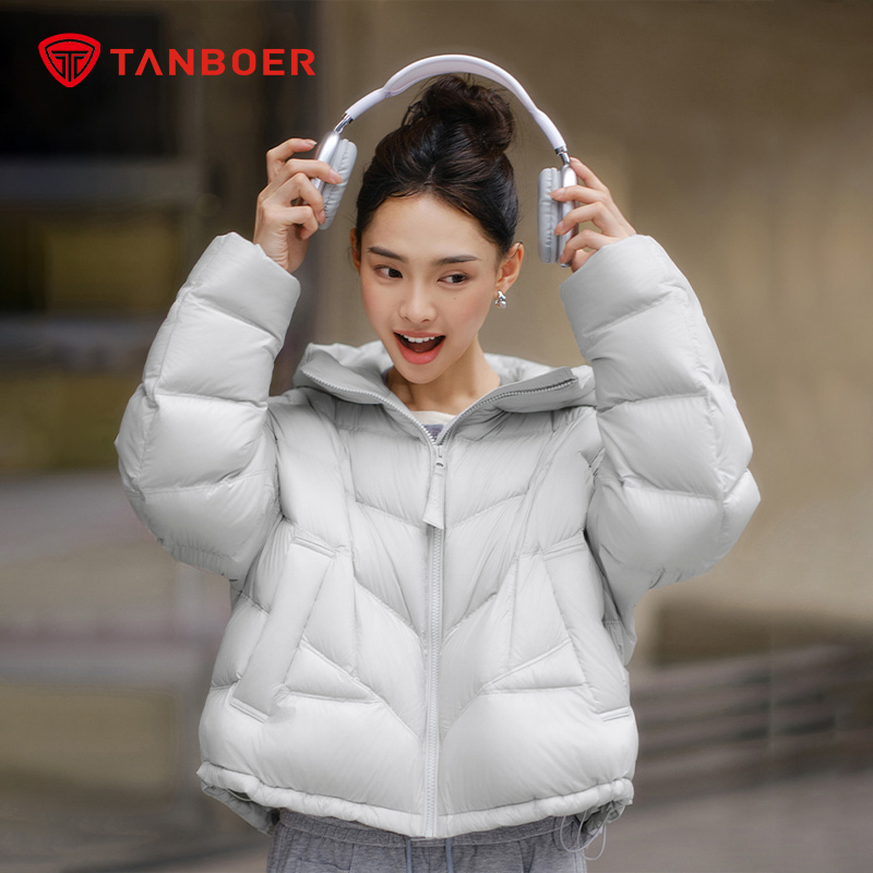 坦博尔短款羽绒服女25年冬季新品潮流廓形百搭外套保暖278D