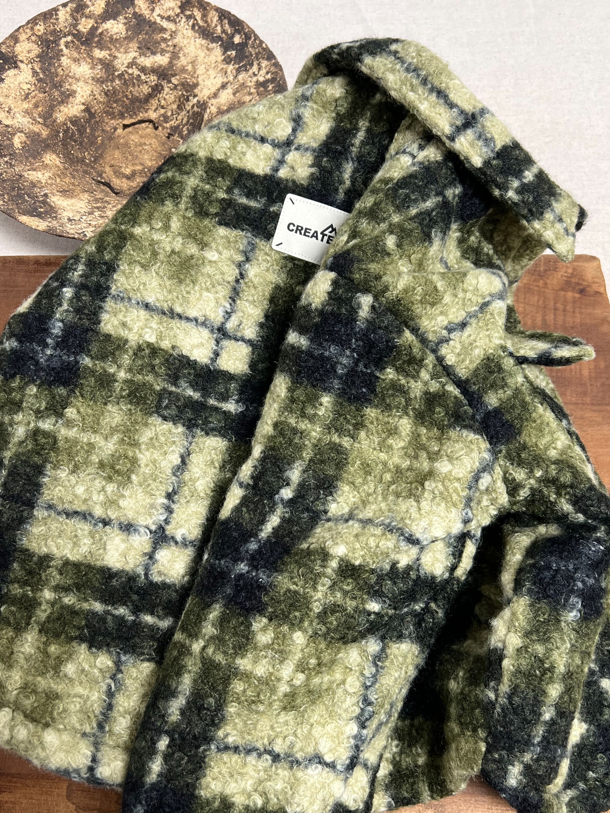 3040 # 儿童翻领休闲格子夹棉外套