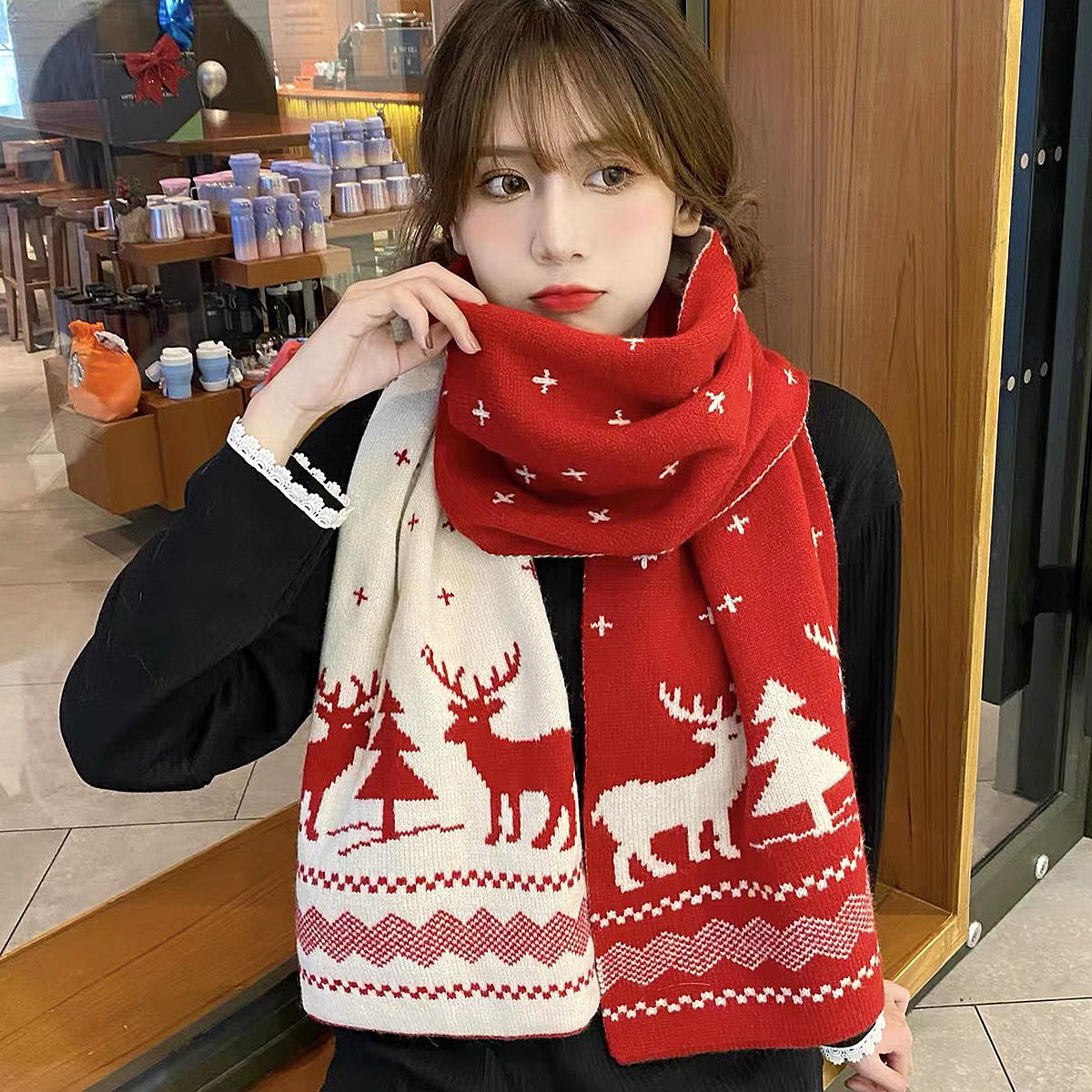 「宠粉福利」感谢一“鹿”有你小鹿圣诞围巾时尚保暖
