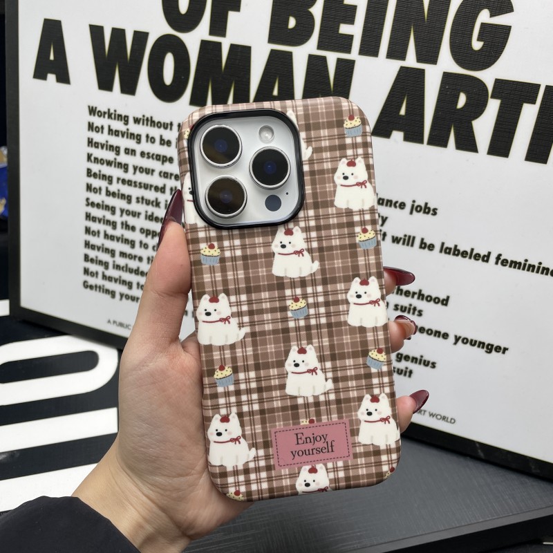 棕色狗狗苹果16promax手机壳iphone15华为14小米13适用12新款女生
