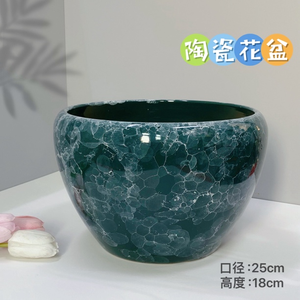 陶瓷花盆帝王绿泡泡特大号苹果盆口26高19多肉盆虎皮兰蝴蝶兰