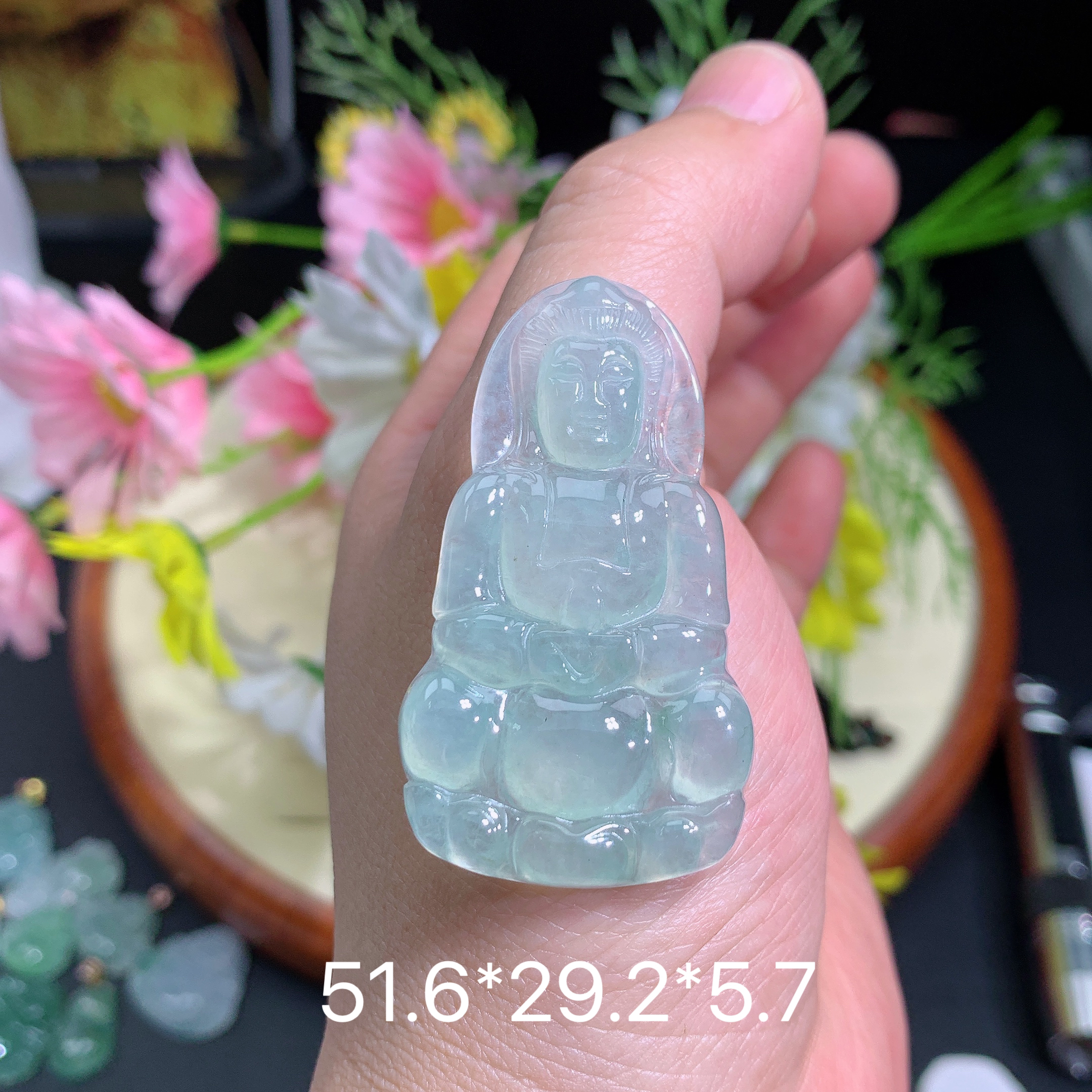 缅甸翡翠A货冰种晴水观音飞挂件水润百搭精冰气质气气质精致妈妈