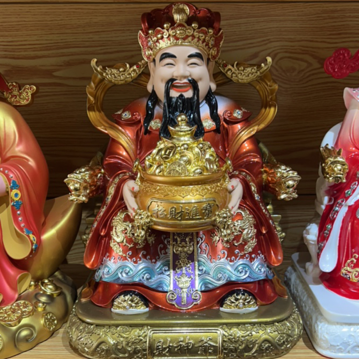 16寸树脂文财神坐龙椅