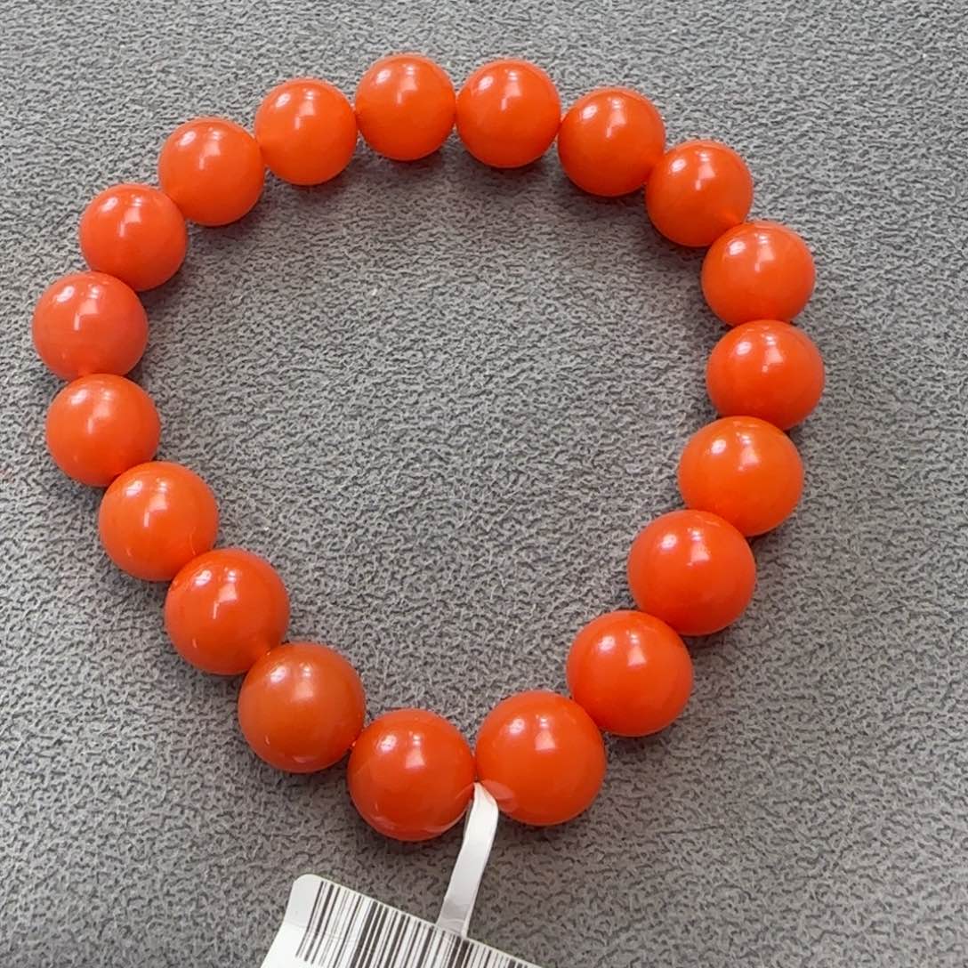 南红玛瑙手串未镶嵌大水沟满色肉10mm单圈