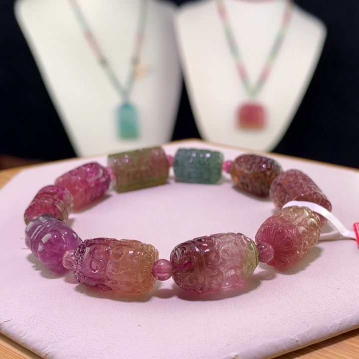 双色碧玺手链未镶嵌