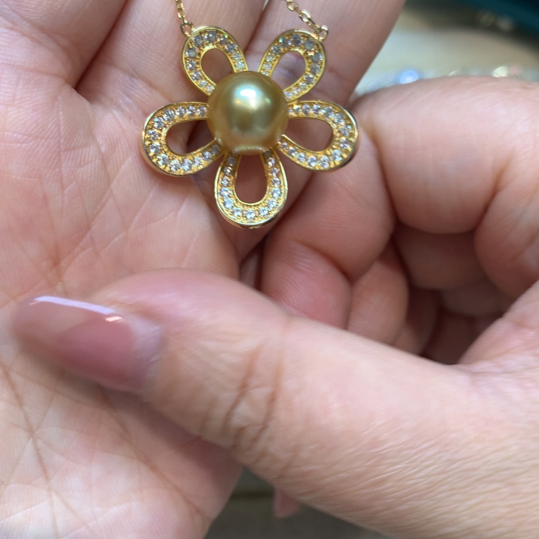 海水珍珠颈饰银S925镶嵌