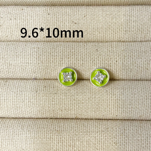 左夕P2759【2个银底抹茶白奶油圆圆纽扣】高保色铜镀银DIY配件