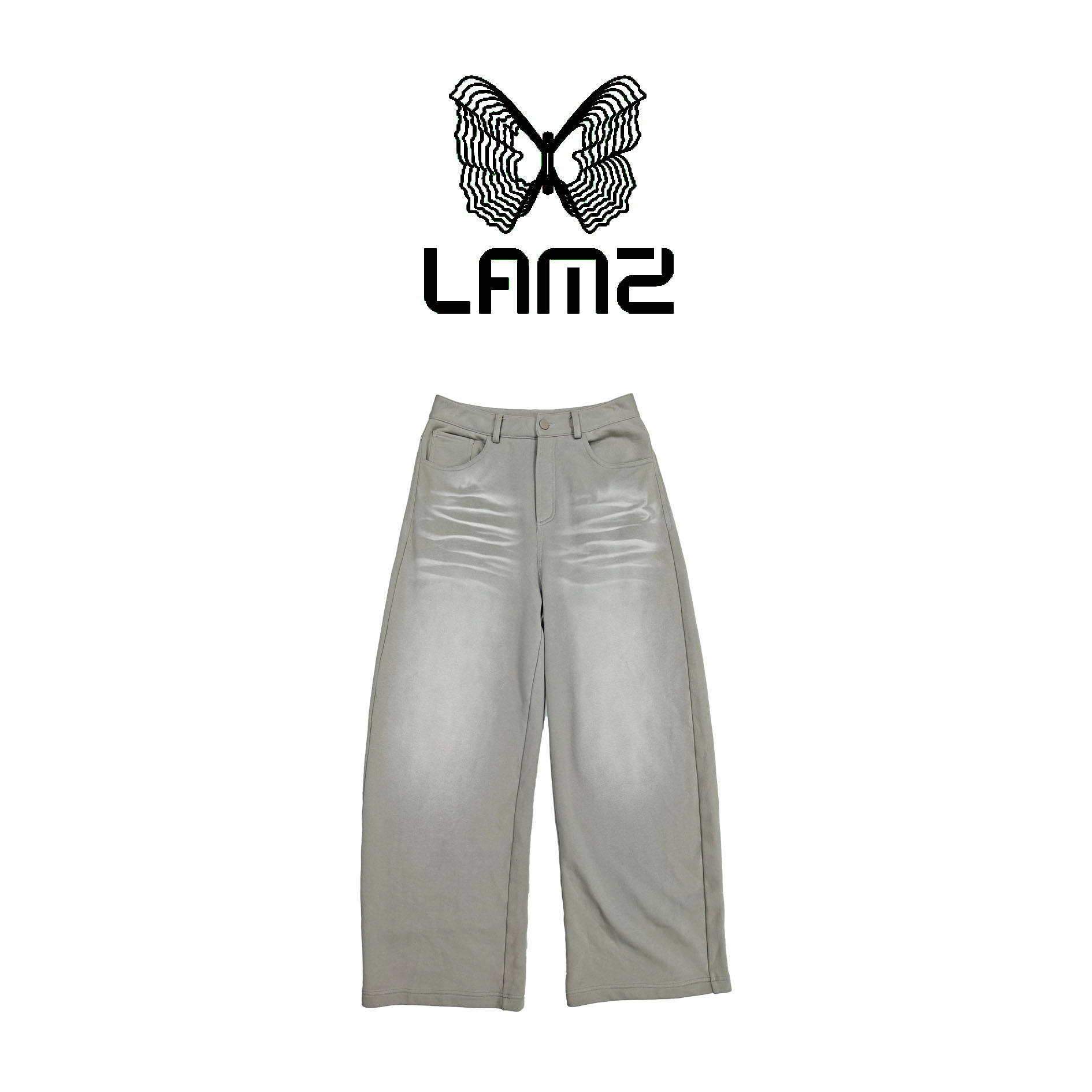 lamz 秋冬设计师休闲时尚渐变百搭直筒裤 Lamz03CK035
