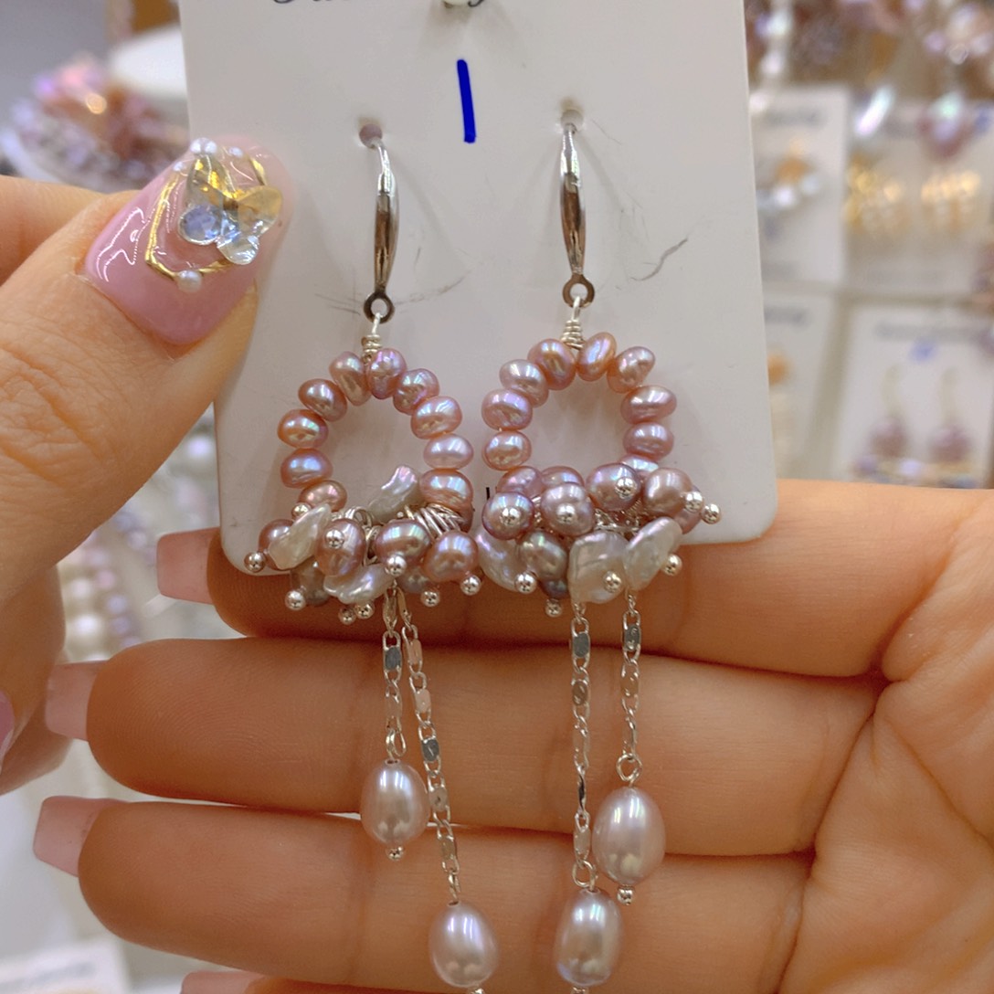 淡水珍珠耳饰银S925镶嵌