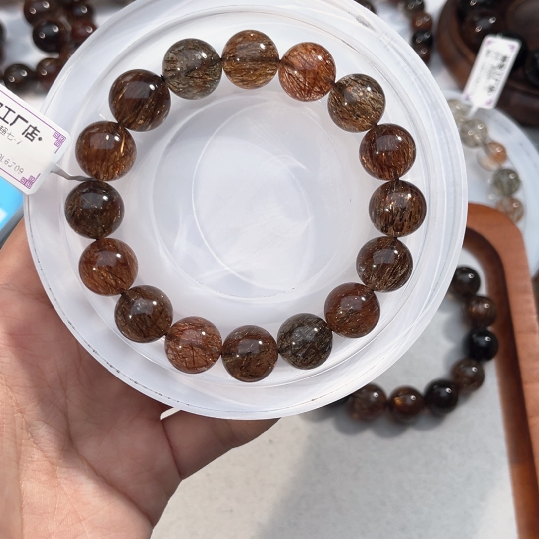 邪****水晶手串未镶嵌黑金超七13