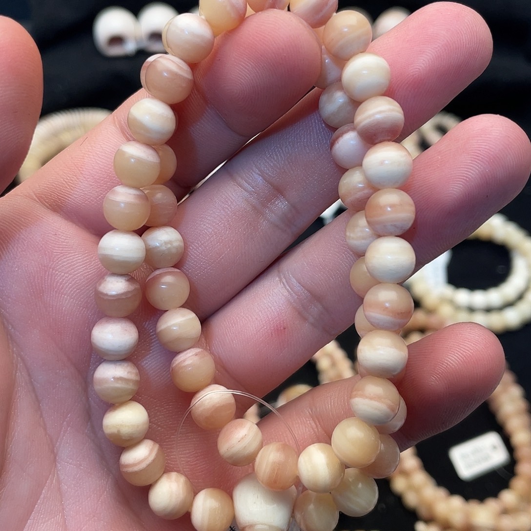 手串白玉菩提精品驼骨三花圆珠