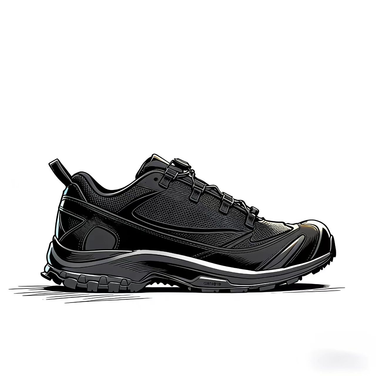 3D系户外跑鞋男女款登山徒步防滑耐磨运动鞋黑色