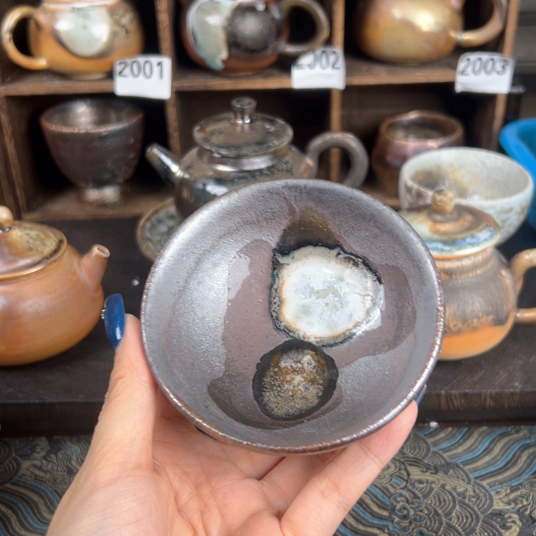 杯柴烧茶器铁胎主人杯