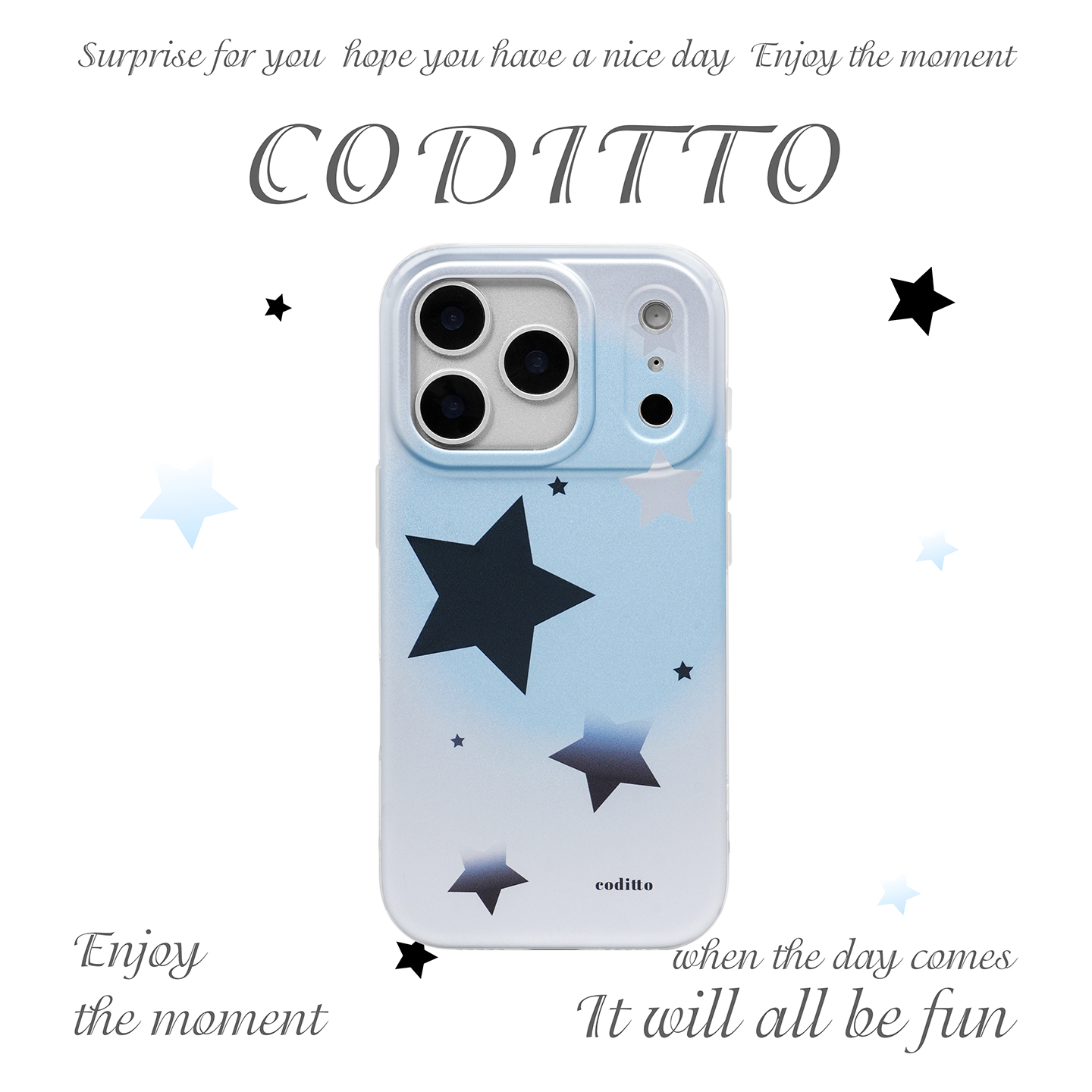 coditto原创渐变星星适用iphone17 16 15promax韩系手机壳小众ins