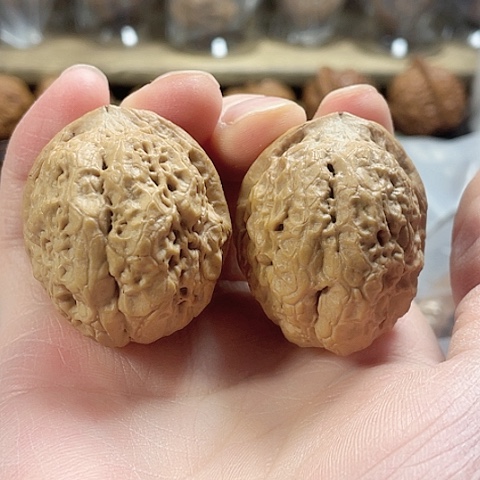 文玩核桃把件双龙带彩42