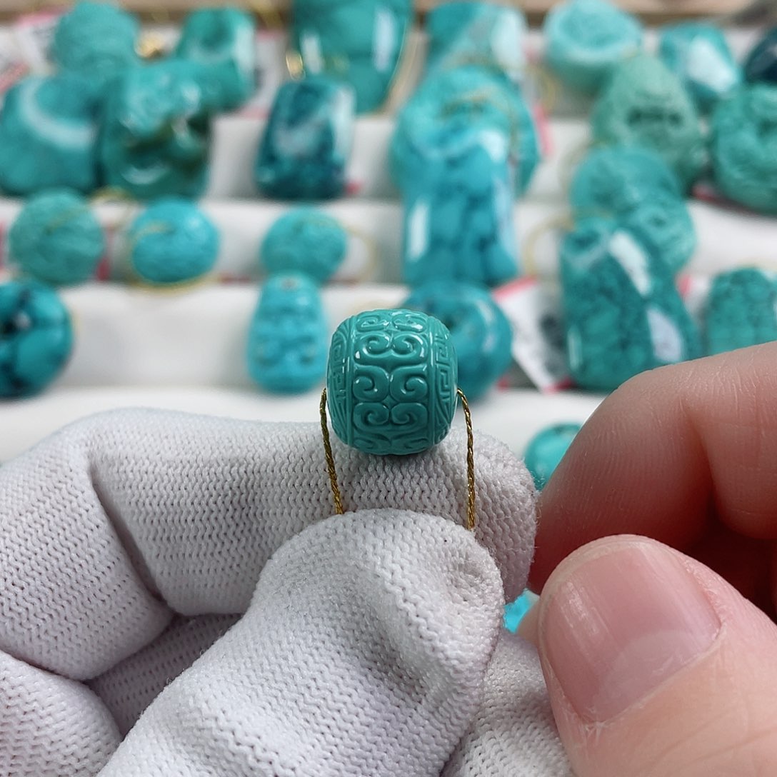 绿松石车挂未镶嵌尺寸13.5