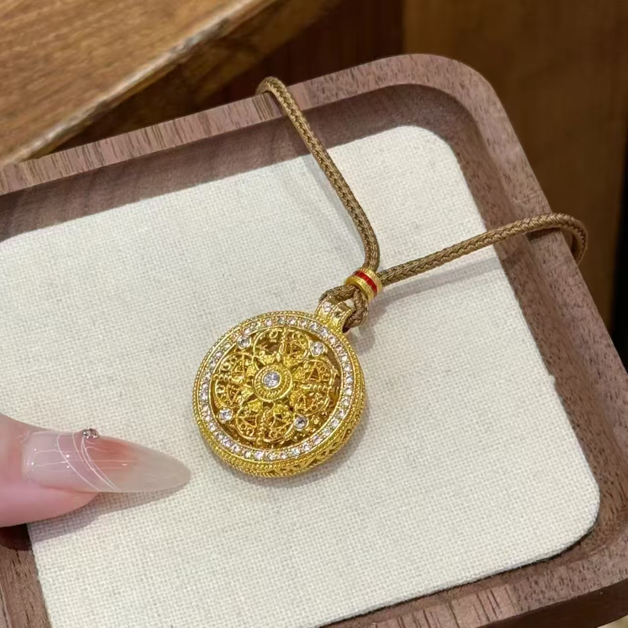 铜合金项链 新中式罗盘项链606