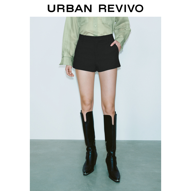 UR2025春季新品女装欧若风时尚轻通勤简约休闲西裤短裤UWG650015