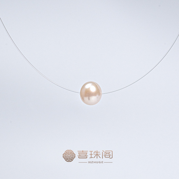 喜珠阁S925银/淡水无核珍珠/白珠路路通/扁扣延长尾链