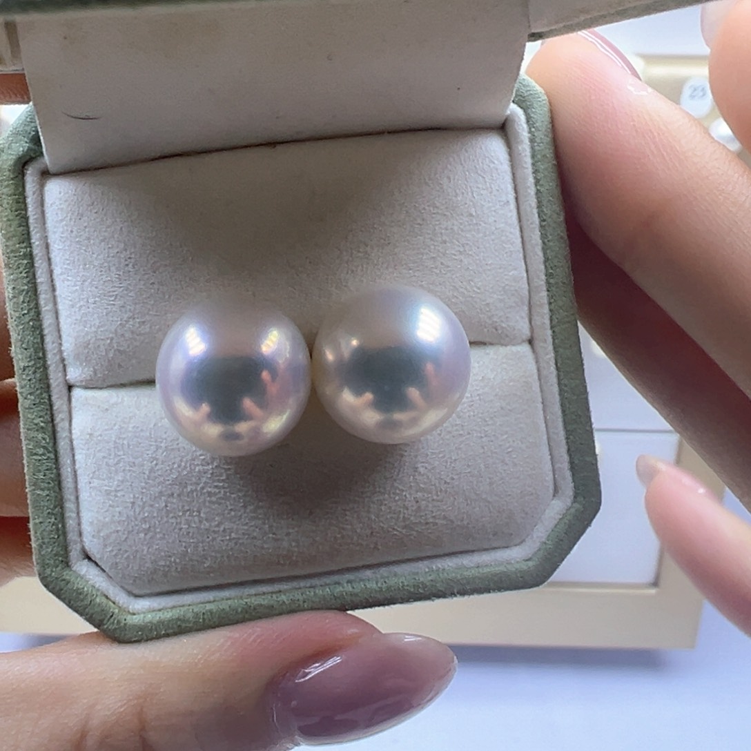 银S925镶嵌淡水珍珠耳饰