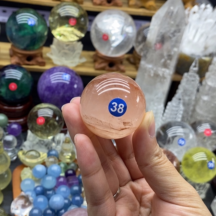 石材天然红胶花球