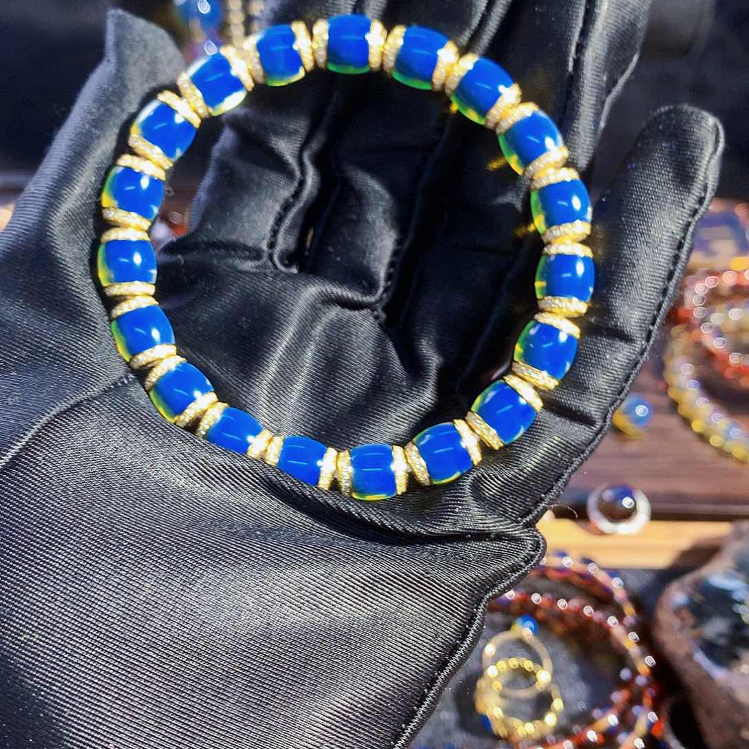 银S925镀金镶嵌琥珀珠宝奇石