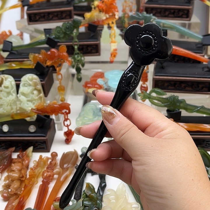 蛇纹石玉岫玉发簪未镶嵌